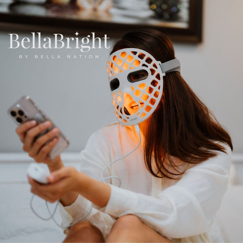 BellaBright LED Light Therapy Face Mask: Anti-Ageing, Helps with Acne, Boosts Collagen